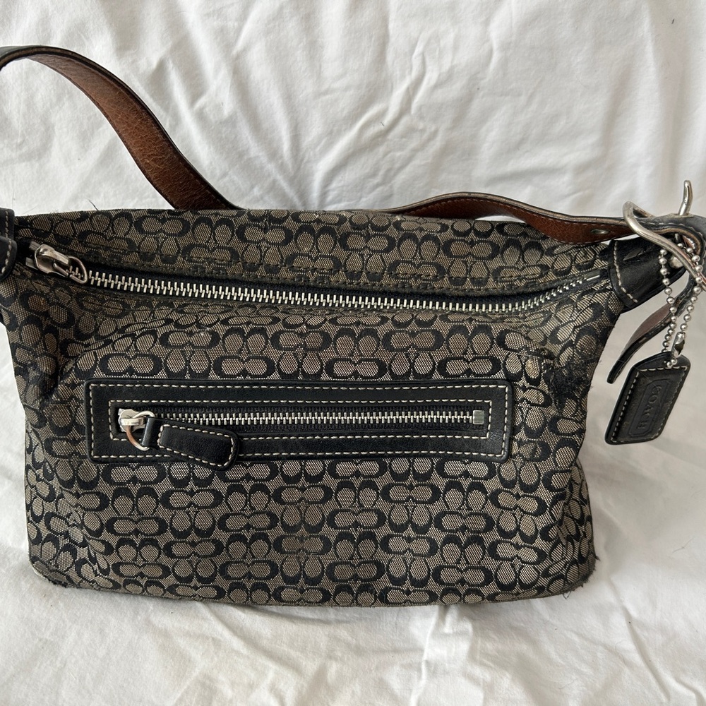 Coach Black and Brown Signature Bag